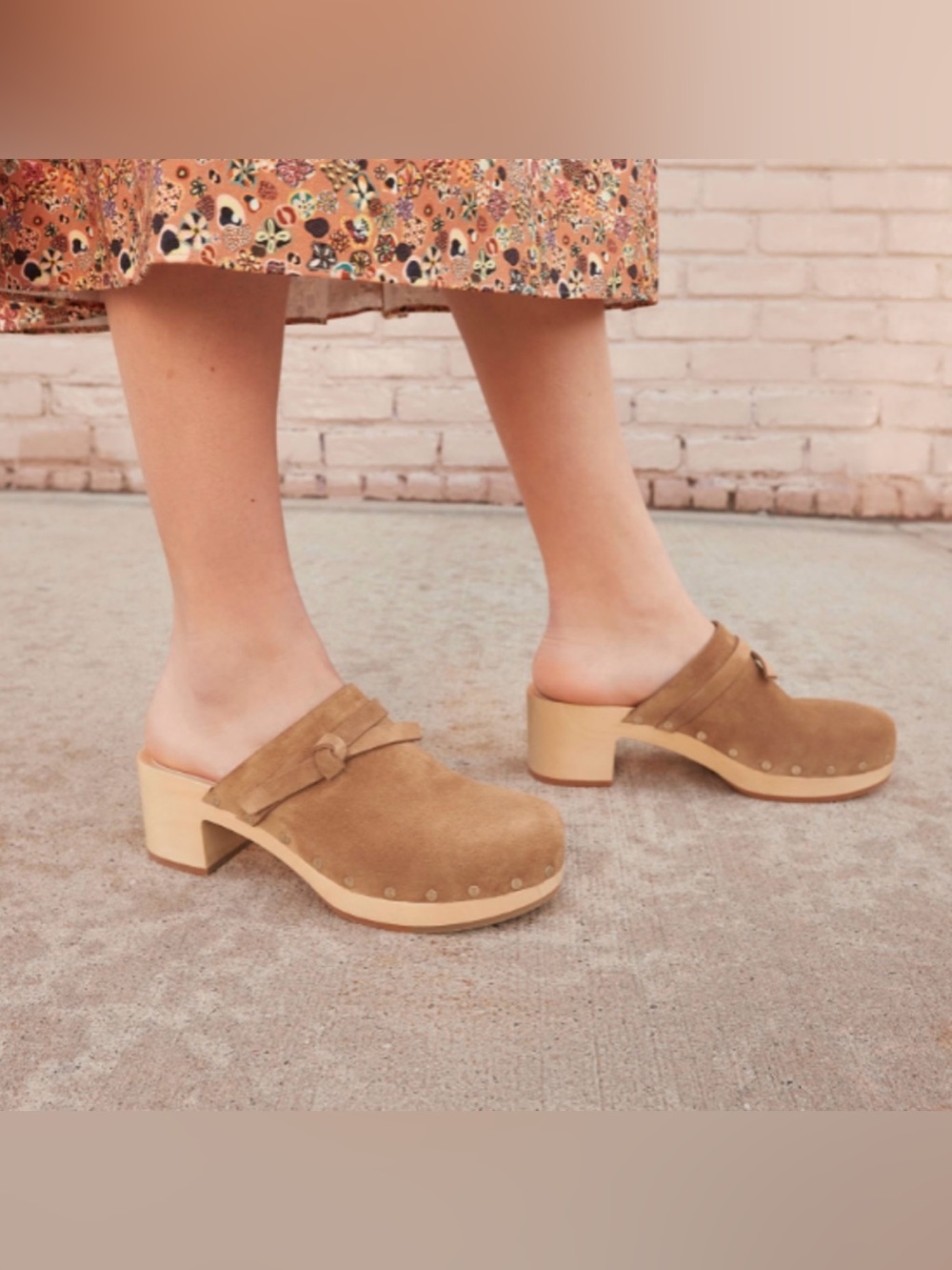 Loeffler randall suede wood clogs with how size 7